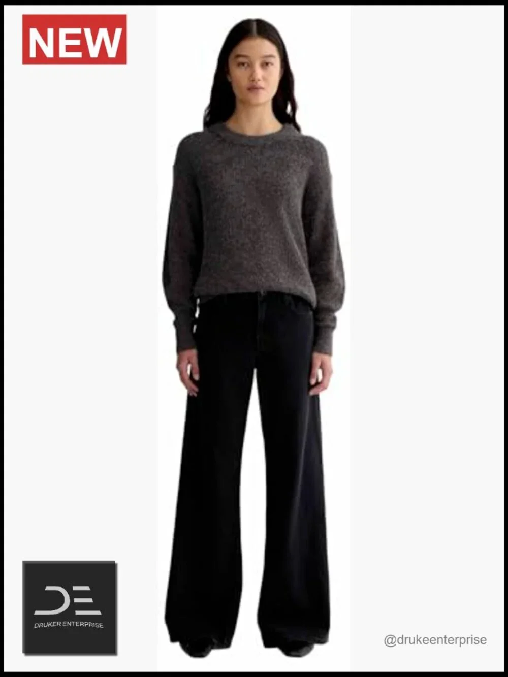 Alpaca Blend Crewneck Pullover Sweater Relaxed Fit